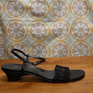 Stuart Weitzman Black Sandals with Ankle Strap